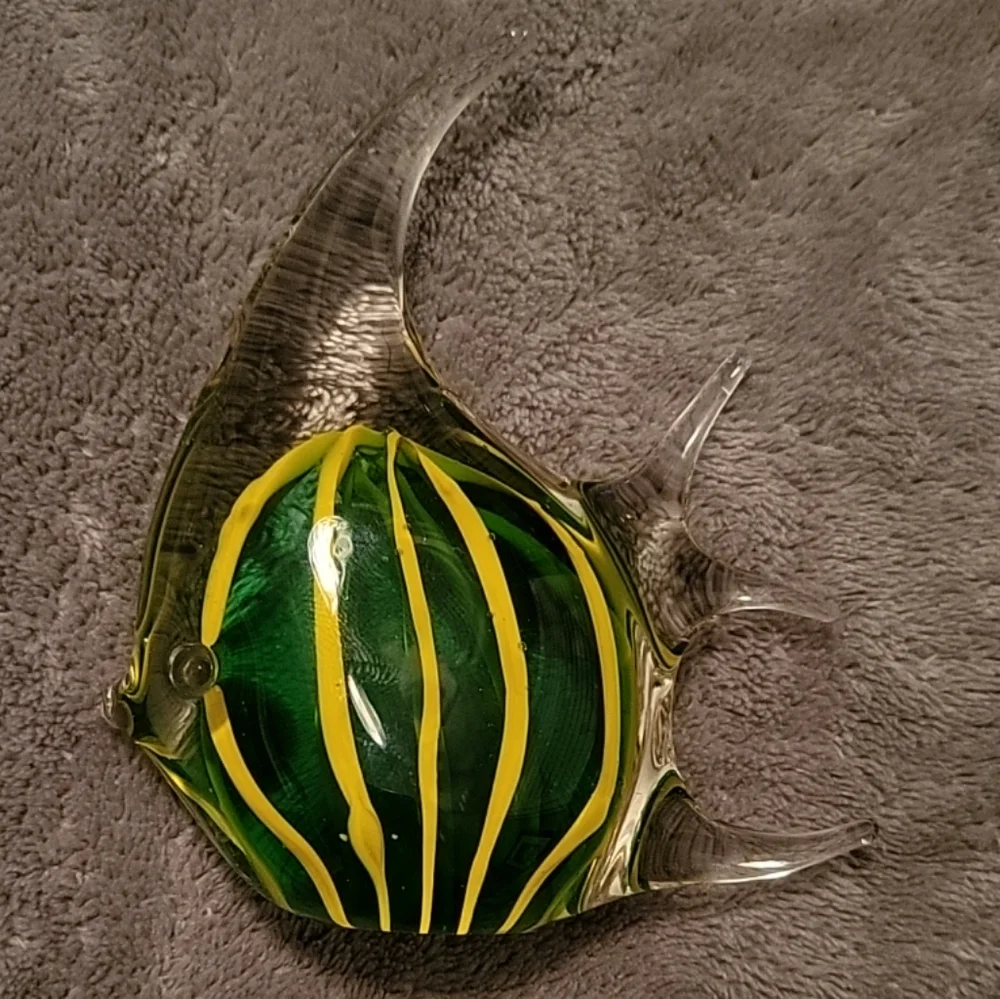 3 Colorful Glass Fish Ornaments